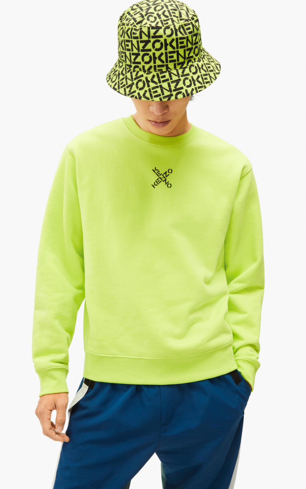 Sudadera Kenzo Sport Little X Hombre Verde Claro QGX807496